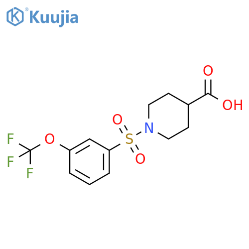 1-3-(trifluoromethoxy)benzenesulfonylpiperidine-4-carboxylic acid structure