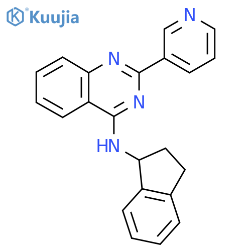 N-(2,3-dihydro-1H-inden-1-yl)-2-(pyridin-3-yl)quinazolin-4-amine structure