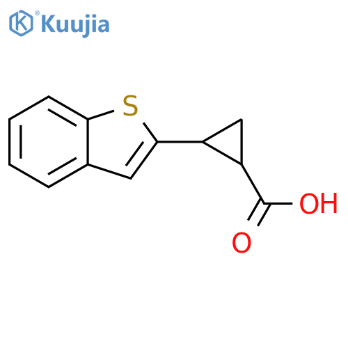 2-(1-benzothiophen-2-yl)cyclopropane-1-carboxylic acid structure