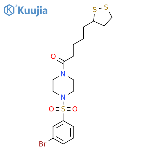 1-[4-(3-Bromobenzenesulfonyl)piperazin-1-yl]-5-(1,2-dithiolan-3-yl)pentan-1-one structure
