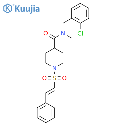 N-[(2-chlorophenyl)methyl]-N-methyl-1-(2-phenylethenesulfonyl)piperidine-4-carboxamide structure