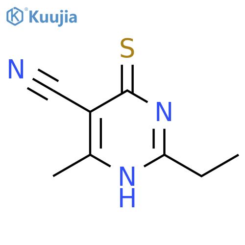 2-ethyl-4-methyl-6-sulfanylpyrimidine-5-carbonitrile structure