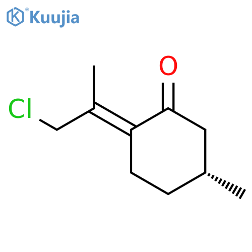 Cyclohexanone, 2-(2-chloro-1-methylethylidene)-5-methyl-, [R-(E)]- structure
