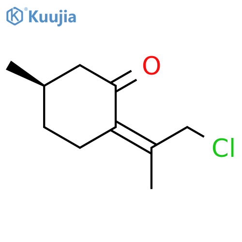Cyclohexanone, 2-(2-chloro-1-methylethylidene)-5-methyl-, [R-(Z)]- structure