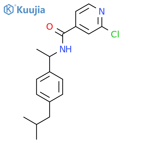 2-chloro-N-{1-[4-(2-methylpropyl)phenyl]ethyl}pyridine-4-carboxamide structure