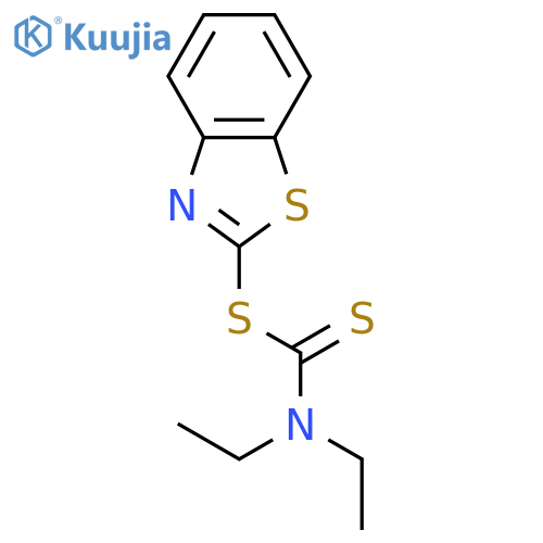 2-Benzothiazolyl diethyldithiocarbamate structure