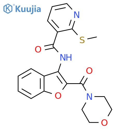 2-(methylsulfanyl)-N-[2-(morpholine-4-carbonyl)-1-benzofuran-3-yl]pyridine-3-carboxamide structure