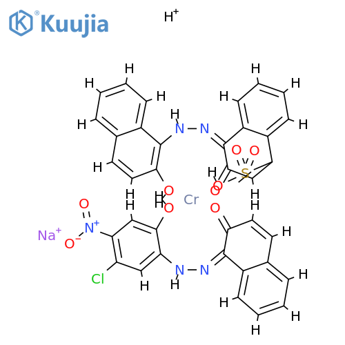 hydrogen sodium [1-[(5-chloro-2-hydroxy-4-nitrophenyl)azo]-2-naphtholato(2-)][3-hydroxy-4-[(2-hydroxy-1-naphthyl)azo]naphthalene-1-sulphonato(3-)]chromate(2-) structure