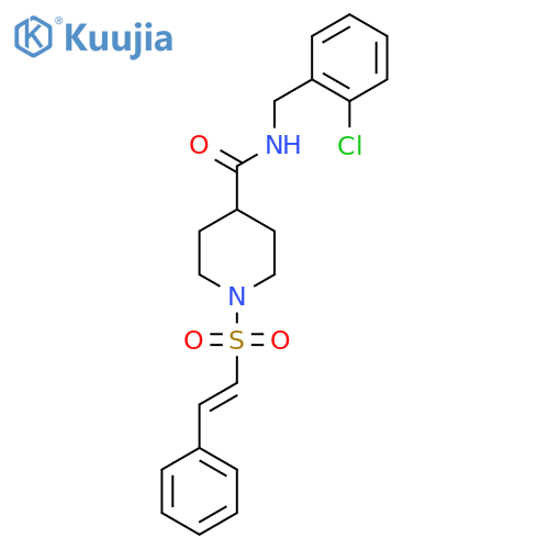 N-[(2-chlorophenyl)methyl]-1-(2-phenylethenesulfonyl)piperidine-4-carboxamide structure