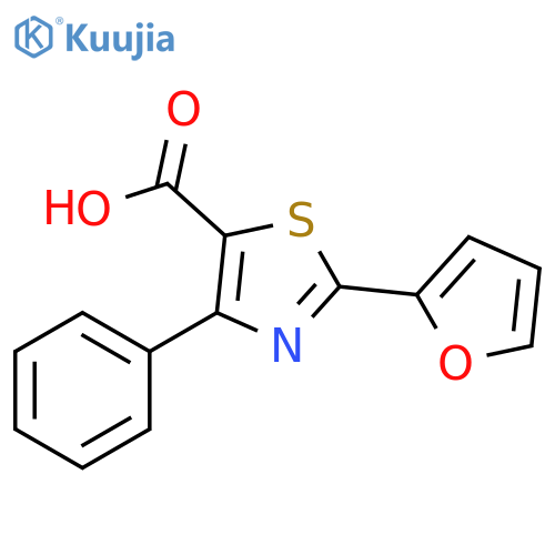 2-(furan-2-yl)-4-phenyl-1,3-thiazole-5-carboxylic acid structure