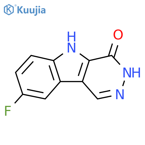 8-fluoro-3H,4H,5H-pyridazino4,5-bindol-4-one structure