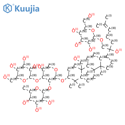 Dammar-24-en-19-al, 3-[(O-6-deoxy-α-L-mannopyranosyl-(1→2)-O-[β-D-glucopyranosyl-(1→3)]-α-L-arabinopyranosyl)oxy]-21-(β-D-glucopyranosyloxy)-20-hydroxy-, (3β)- structure