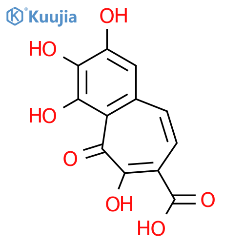 5H-Benzocycloheptene-7-carboxylic acid, 2,3,4,6-tetrahydroxy-5-oxo- structure