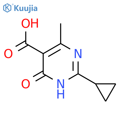 2-Cyclopropyl-4-methyl-6-oxo-1,6-dihydropyrimidine-5-carboxylic acid structure