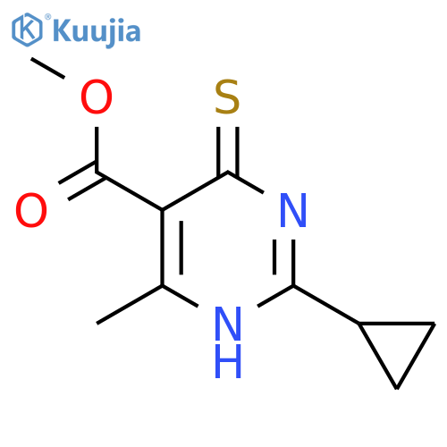 methyl 2-cyclopropyl-4-methyl-6-sulfanylidene-1,6-dihydropyrimidine-5-carboxylate structure