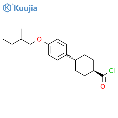 Cyclohexanecarbonyl chloride, 4-[4-(2-methylbutoxy)phenyl]-, trans- structure