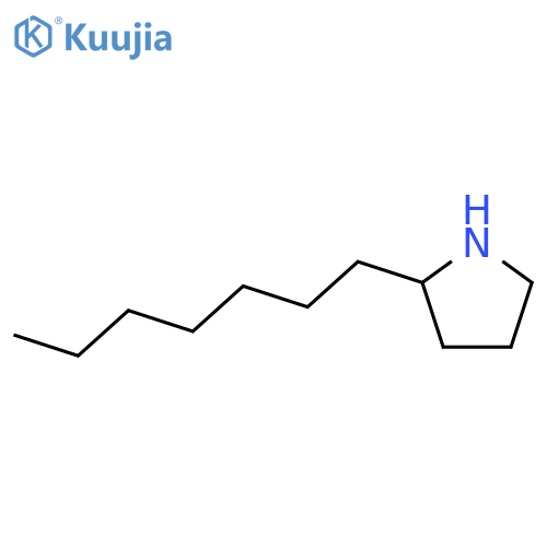 Pyrrolidine, 2-heptyl- structure