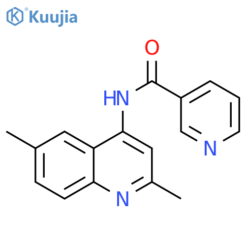 N-(2,6-dimethylquinolin-4-yl)pyridine-3-carboxamide structure