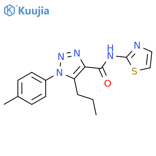 1-(4-methylphenyl)-5-propyl-N-(1,3-thiazol-2-yl)-1H-1,2,3-triazole-4-carboxamide structure