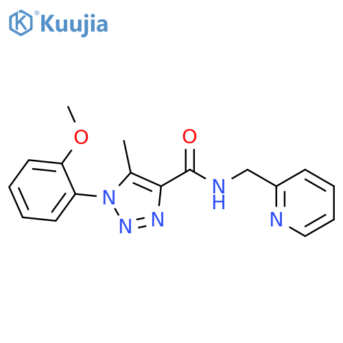 1-(2-methoxyphenyl)-5-methyl-N-(pyridin-2-yl)methyl-1H-1,2,3-triazole-4-carboxamide structure