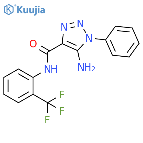 5-amino-1-phenyl-N-2-(trifluoromethyl)phenyl-1H-1,2,3-triazole-4-carboxamide structure