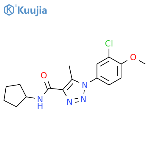 1-(3-chloro-4-methoxyphenyl)-N-cyclopentyl-5-methyl-1H-1,2,3-triazole-4-carboxamide structure