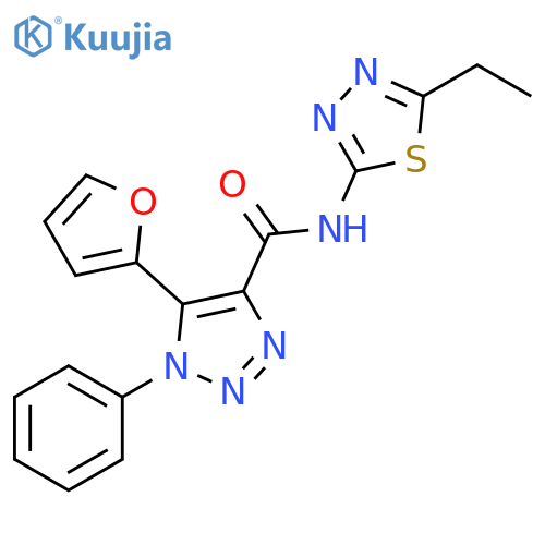 N-(5-ethyl-1,3,4-thiadiazol-2-yl)-5-(furan-2-yl)-1-phenyl-1H-1,2,3-triazole-4-carboxamide structure