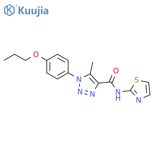 5-methyl-1-(4-propoxyphenyl)-N-(1,3-thiazol-2-yl)-1H-1,2,3-triazole-4-carboxamide structure