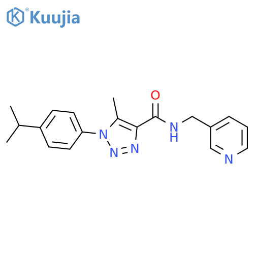 5-methyl-1-4-(propan-2-yl)phenyl-N-(pyridin-3-yl)methyl-1H-1,2,3-triazole-4-carboxamide structure