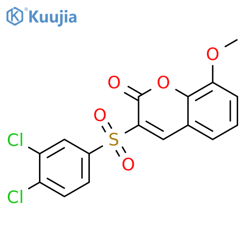 3-(3,4-dichlorobenzenesulfonyl)-8-methoxy-2H-chromen-2-one structure