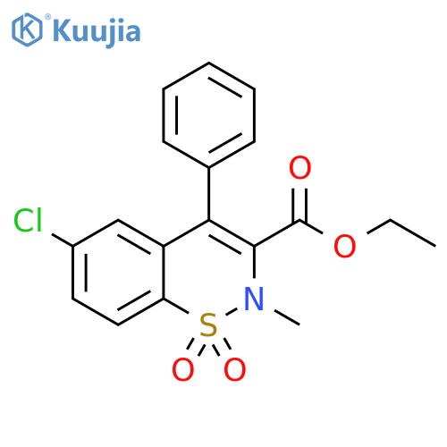 ethyl 6-chloro-2-methyl-1,1-dioxo-4-phenyl-2H-1lambda6,2-benzothiazine-3-carboxylate structure