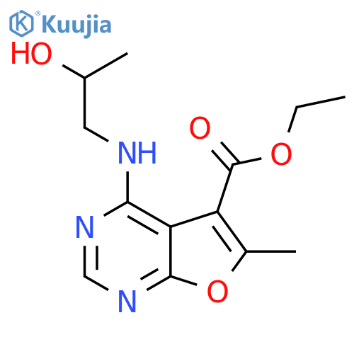 Ethyl 4-[(2-hydroxypropyl)amino]-6-methylfuro[2,3-d]pyrimidine-5-carboxylate structure