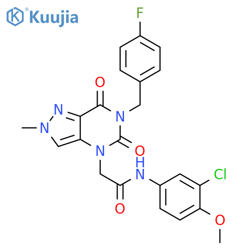 N-(3-chloro-4-methoxyphenyl)-2-{6-(4-fluorophenyl)methyl-2-methyl-5,7-dioxo-2H,4H,5H,6H,7H-pyrazolo4,3-dpyrimidin-4-yl}acetamide structure