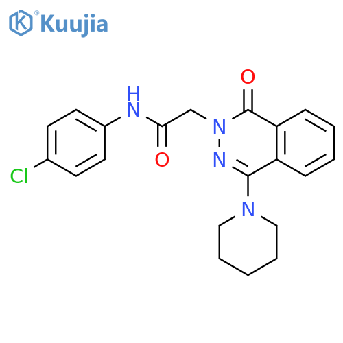 N-(4-chlorophenyl)-2-1-oxo-4-(piperidin-1-yl)-1,2-dihydrophthalazin-2-ylacetamide structure