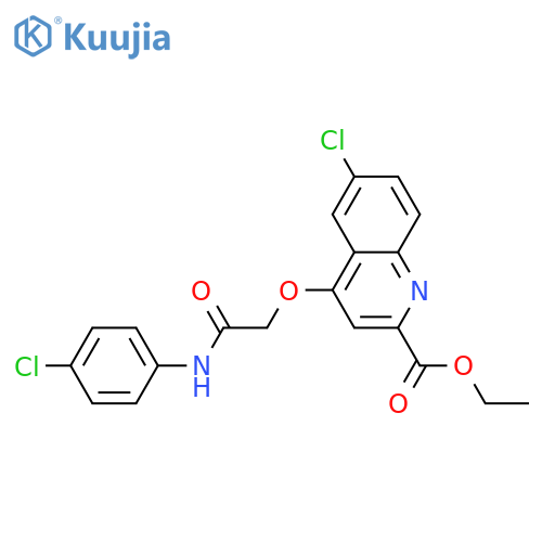 ethyl 6-chloro-4-{(4-chlorophenyl)carbamoylmethoxy}quinoline-2-carboxylate structure