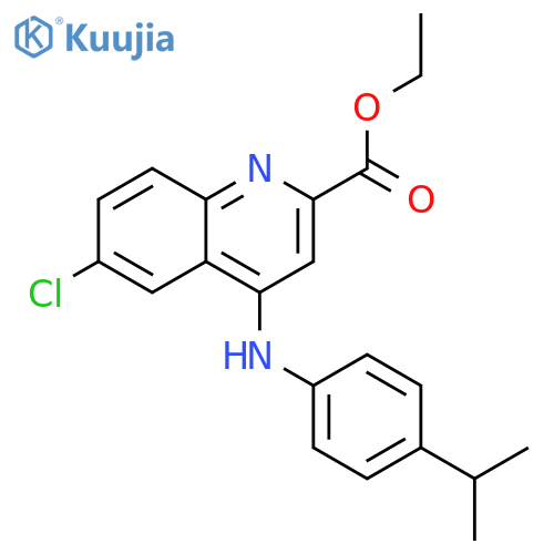 ethyl 6-chloro-4-{4-(propan-2-yl)phenylamino}quinoline-2-carboxylate structure