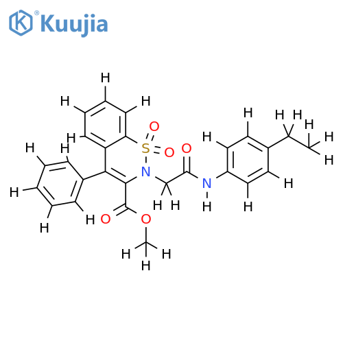 methyl 2-{(4-ethylphenyl)carbamoylmethyl}-1,1-dioxo-4-phenyl-2H-1lambda6,2-benzothiazine-3-carboxylate structure