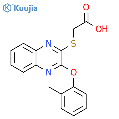 2-{3-(2-methylphenoxy)quinoxalin-2-ylsulfanyl}acetic acid structure