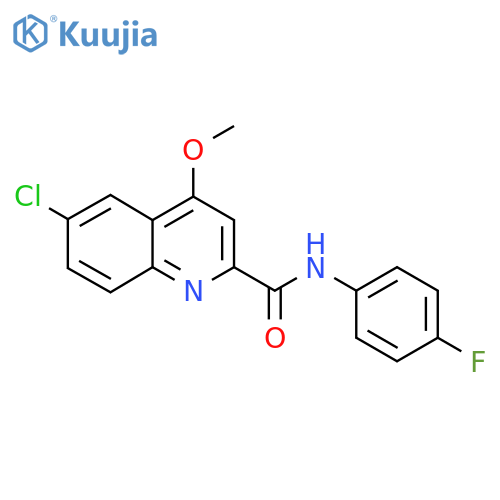 6-chloro-N-(4-fluorophenyl)-4-methoxyquinoline-2-carboxamide structure