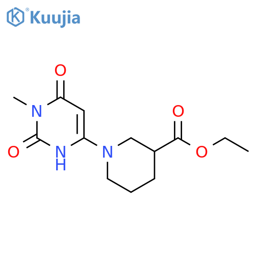 3-Piperidinecarboxylic acid, 1-(1,2,3,6-tetrahydro-1-methyl-2,6-dioxo-4-pyrimidinyl)-, ethyl ester structure
