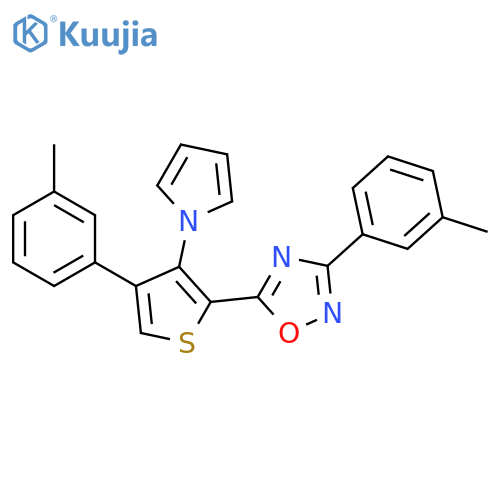 3-(3-methylphenyl)-5-4-(3-methylphenyl)-3-(1H-pyrrol-1-yl)thiophen-2-yl-1,2,4-oxadiazole structure
