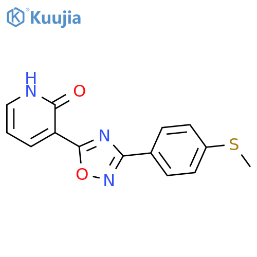 3-{3-[4-(methylsulfanyl)phenyl]-1,2,4-oxadiazol-5-yl}-1,2-dihydropyridin-2-one structure