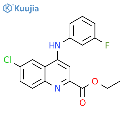 ethyl 6-chloro-4-(3-fluorophenyl)aminoquinoline-2-carboxylate structure