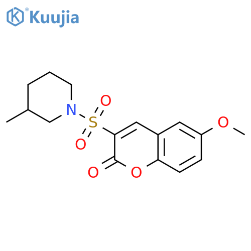 6-methoxy-3-(3-methylpiperidin-1-yl)sulfonyl-2H-chromen-2-one structure
