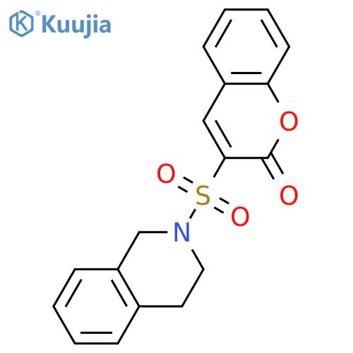 3-(1,2,3,4-tetrahydroisoquinoline-2-sulfonyl)-2H-chromen-2-one structure