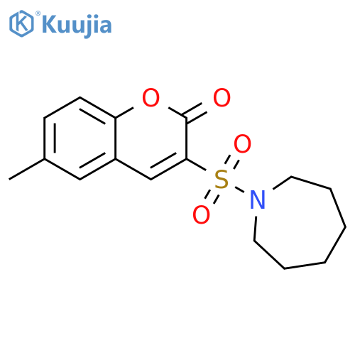 3-(azepane-1-sulfonyl)-6-methyl-2H-chromen-2-one structure
