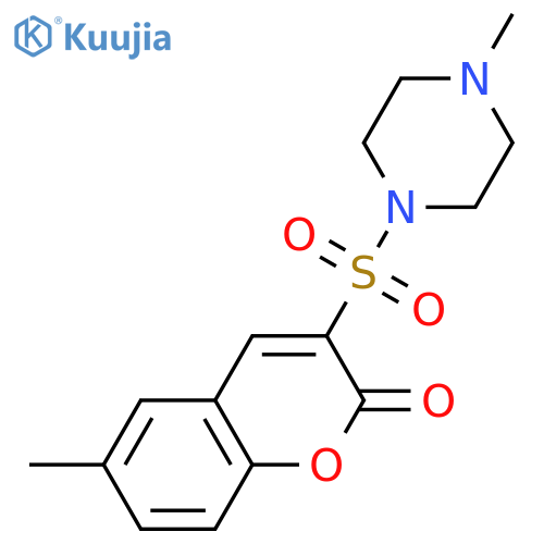 6-methyl-3-(4-methylpiperazin-1-yl)sulfonyl-2H-chromen-2-one structure