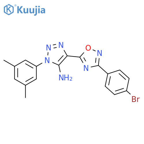 4-3-(4-bromophenyl)-1,2,4-oxadiazol-5-yl-1-(3,5-dimethylphenyl)-1H-1,2,3-triazol-5-amine structure