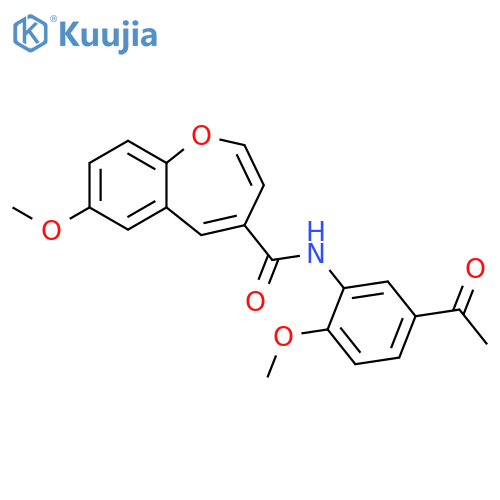 N-(5-acetyl-2-methoxyphenyl)-7-methoxy-1-benzoxepine-4-carboxamide structure