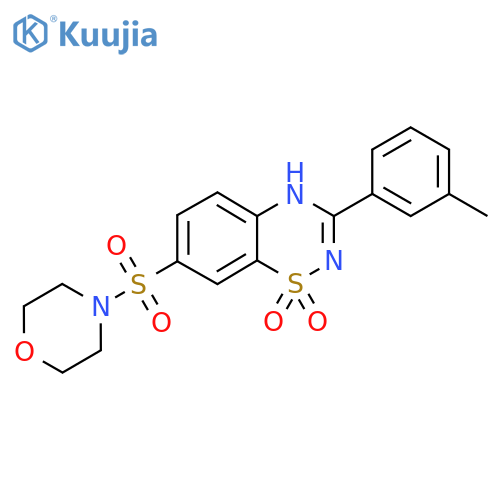3-(3-methylphenyl)-7-(morpholine-4-sulfonyl)-2H-1lambda6,2,4-benzothiadiazine-1,1-dione structure